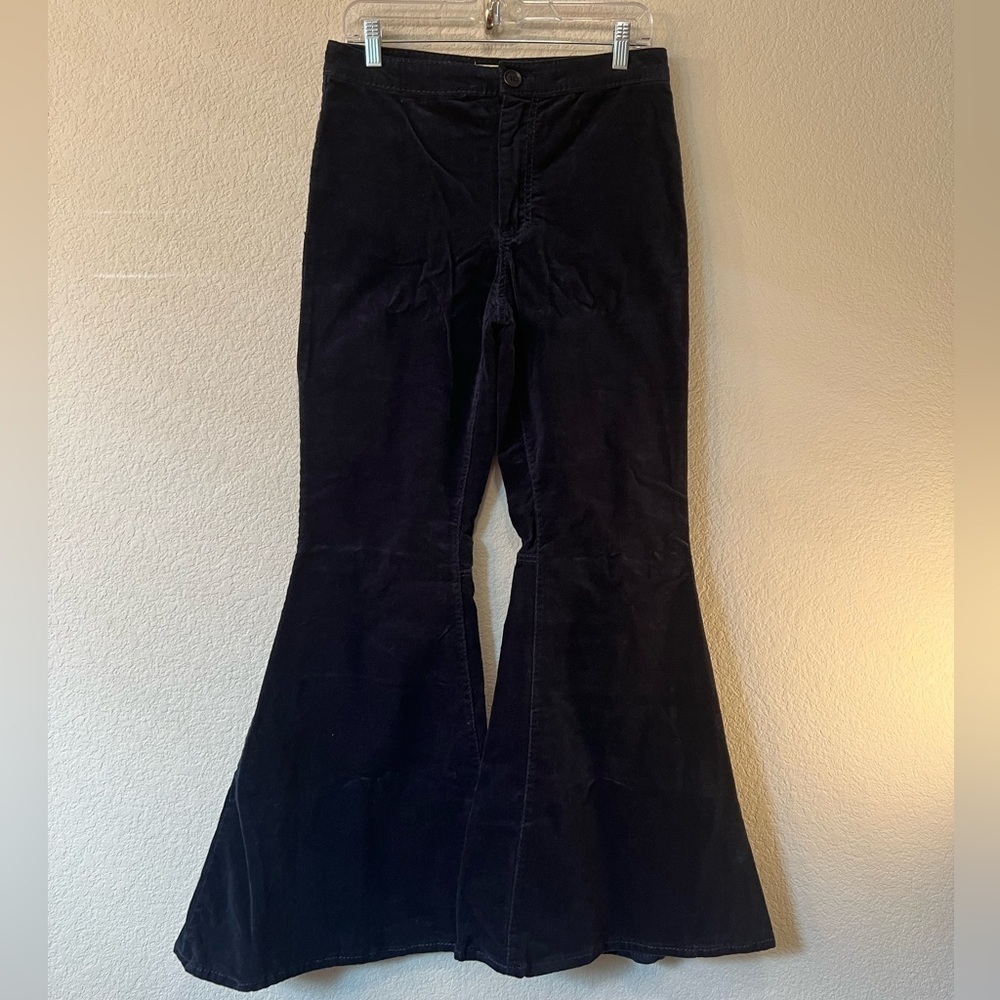 Chelsea & Violet Navy Blue Corduroy Bell Bottom Pants